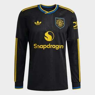 Camisa Manchester United III Manga Longa 25/26 - Torcedor Masculina - Preta